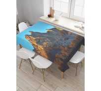 Прямоугольная скатерть JoyArty Заснеженные горы из сатена tc_20419_120x145