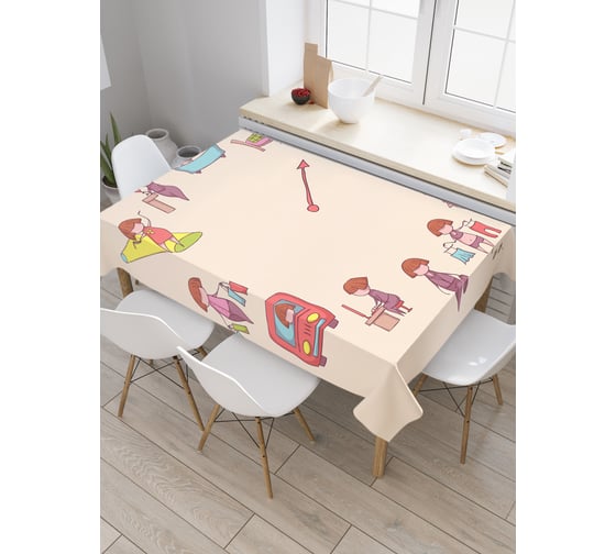 Прямоугольная скатерть JoyArty Распорядок дня из сатена tc_378448_120x145 1