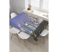 Прямоугольная скатерть JoyArty Горизонт ночного Сингапура из сатена tc_36526_120x145
