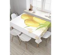 Прямоугольная скатерть JoyArty Солнечные тюльпаны из сатена tc_27829_120x145