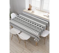 Прямоугольная скатерть JoyArty Серые полосы из сатена tc_29418_120x145