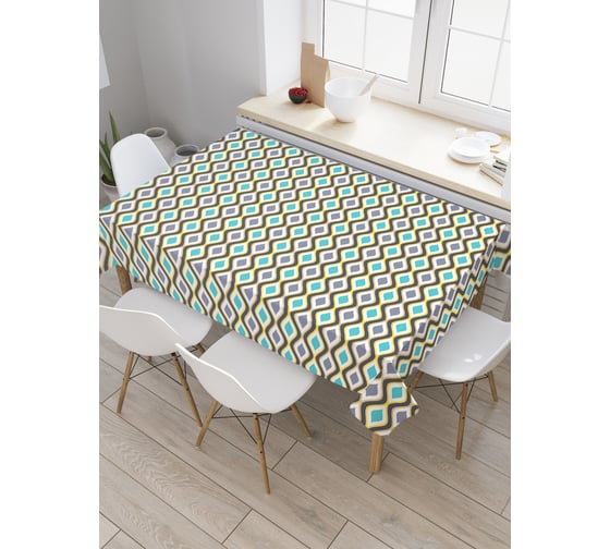 Прямоугольная скатерть JoyArty Продольные волны из сатена tc_31804_120x145 1