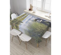 Прямоугольная скатерть JoyArty Затонувшая лодка из сатена tc_31482_120x145