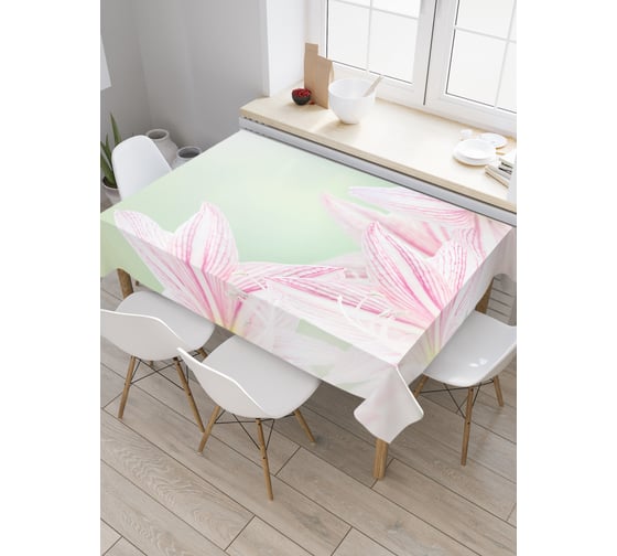 Прямоугольная скатерть JoyArty Рапсодия с лилий из сатена tc_2644_120x145 1