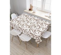 Прямоугольная скатерть JoyArty Завитки моно из сатена tc_28735_120x145