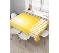 Прямоугольная скатерть JoyArty Солнце за забором из сатена tc_21893_120x145