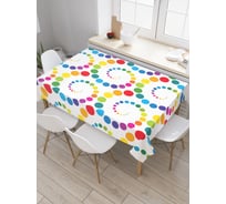 Прямоугольная скатерть JoyArty Радужные завитки из сатена tc_21756_120x145