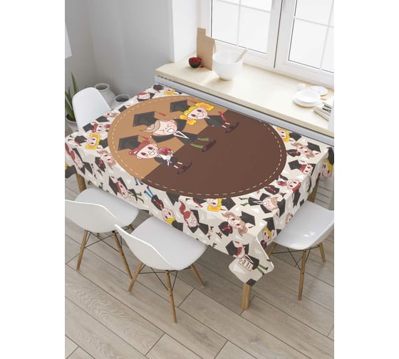 Прямоугольная скатерть JoyArty Выпусники из сатена tc_4508_120x145 1