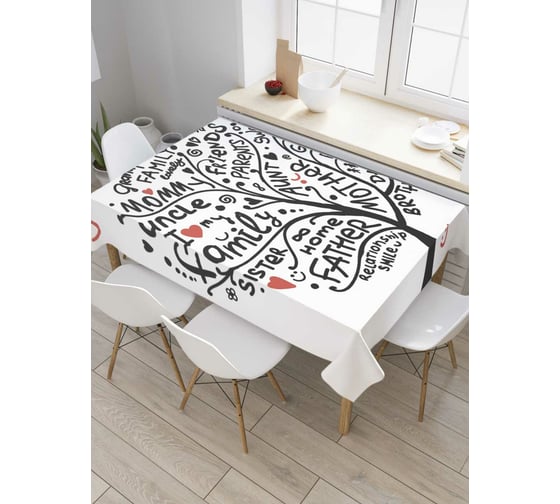 Прямоугольная скатерть JoyArty Семейное дерево из сатена tc_6938_120x145 1