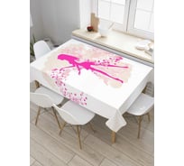Прямоугольная скатерть JoyArty Девушка и бабочки из сатена tc_4906_120x145