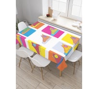 Прямоугольная скатерть JoyArty Разноцветные кеды из сатена tc_31333_120x145