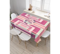 Прямоугольная скатерть JoyArty Диско геометрия из сатена tc_30053_120x145
