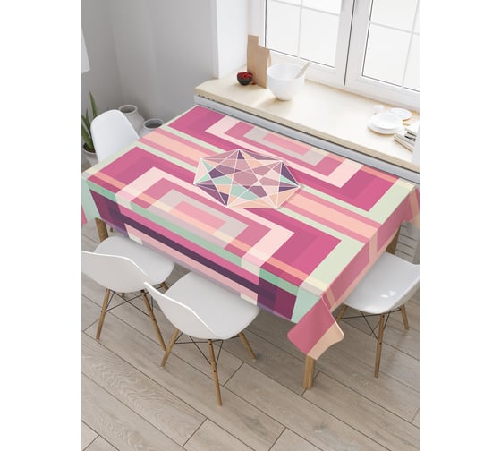 Прямоугольная скатерть JoyArty Диско геометрия из сатена tc_30053_120x145 1