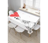 Прямоугольная скатерть JoyArty Дама с большим сердцем из сатена tc_6620_120x145