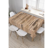 Прямоугольная скатерть JoyArty Деревянные доски из сатена tc_20379_120x145