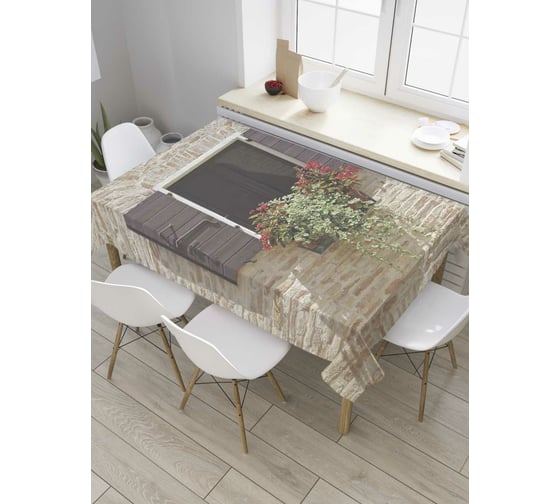 Прямоугольная скатерть JoyArty Домашний цветок из сатена tc_9201_120x145 1