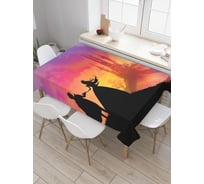Прямоугольная скатерть JoyArty Замок на закате из сатена tc_31591_120x145