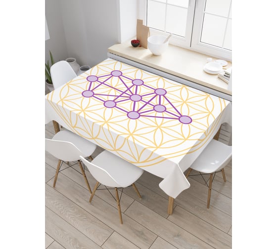 Прямоугольная скатерть JoyArty Научный узор из сатена tc_19507_120x145 1
