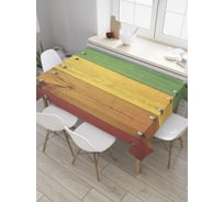 Прямоугольная скатерть JoyArty Разноцветные прибитые доски из сатена tc_31303_120x145