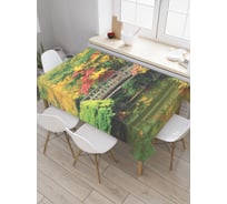 Прямоугольная скатерть JoyArty Мост над лесной рекой из сатена tc_19676_120x145