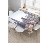 Прямоугольная скатерть JoyArty Город у реки из сатена tc_31051_120x145
