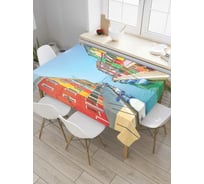 Прямоугольная скатерть JoyArty Радужная набережная из сатена tc_7523_120x145