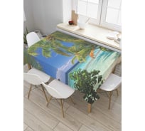 Прямоугольная скатерть JoyArty Дикий морской пляж из сатена tc_38861_120x145