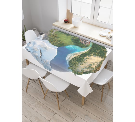 Прямоугольная скатерть JoyArty Жизнь на Земле из сатена tc_37986_120x145 1
