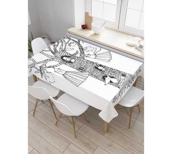 Прямоугольная скатерть JoyArty Принцесса в дереве из сатена tc_19085_120x145 1