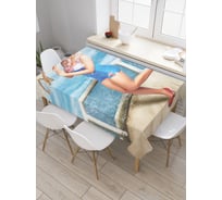 Прямоугольная скатерть JoyArty Путешественница Мэрил из сатена tc_2745_120x145
