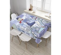 Прямоугольная скатерть JoyArty Прогулка по городу на велосипеде из сатена tc_28125_120x145