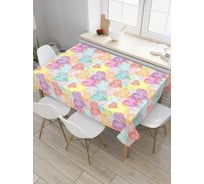 Прямоугольная скатерть JoyArty Разнообразие сердец из сатена tc_43940_120x145