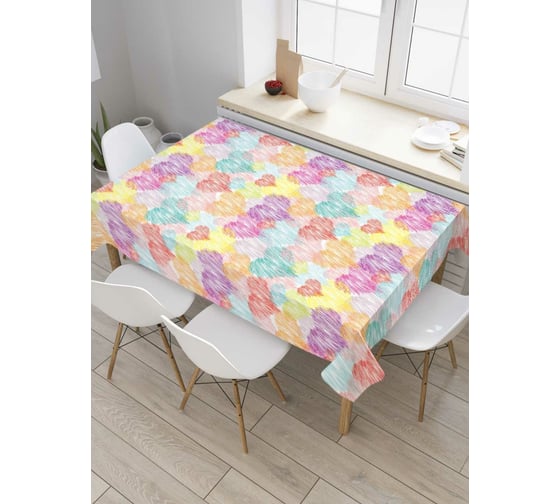 Прямоугольная скатерть JoyArty Разнообразие сердец из сатена tc_43940_120x145 1