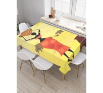 Прямоугольная скатерть JoyArty Наблюдение за слонами из сатена tc_23258_120x145