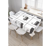 Прямоугольная скатерть JoyArty Время приема ванной из сатена tc_2861_120x145