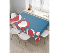 Прямоугольная скатерть JoyArty Сердца и круги из сатена tc_4524_120x145