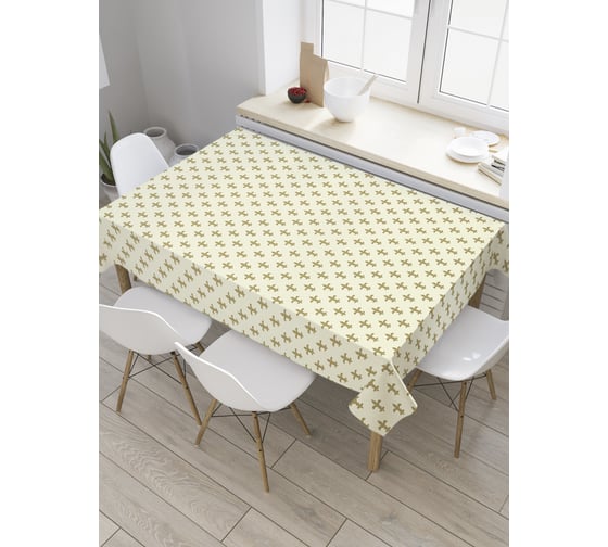 Прямоугольная скатерть JoyArty Простая геральдика лилии из сатена tc_28264_120x145 1