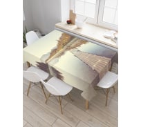 Прямоугольная скатерть JoyArty Заброшенный помост из сатена tc_37665_120x145