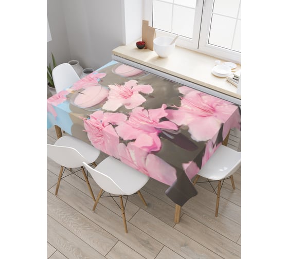 Прямоугольная скатерть JoyArty Романтический пруд из сатена tc_2625_120x145 1