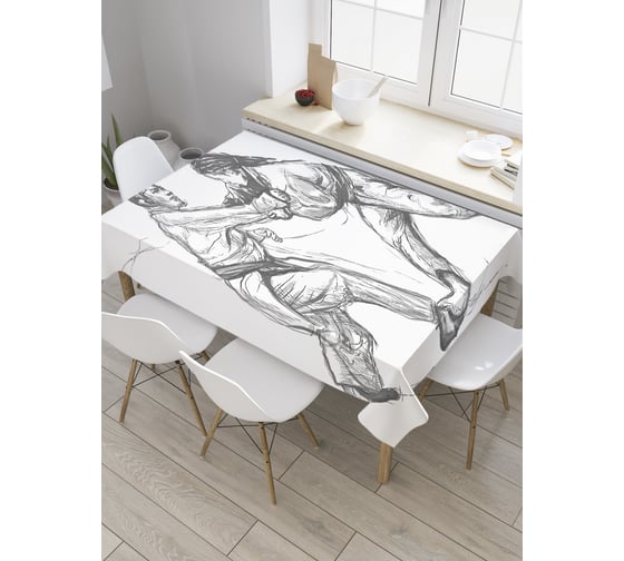 Прямоугольная скатерть JoyArty Графика борьбы из сатена tc_32938_120x145 1