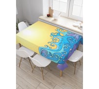Прямоугольная скатерть JoyArty Солнце над волнами из сатена tc_26933_120x145