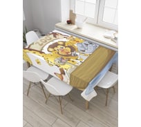Прямоугольная скатерть JoyArty Зоопарк на лодке из сатена tc_32523_120x145