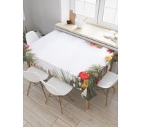 Прямоугольная скатерть JoyArty Рождественские игрушки из сатена tc_37037_120x145