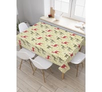 Прямоугольная скатерть JoyArty Рождественские олени из сатена tc_37042_120x145