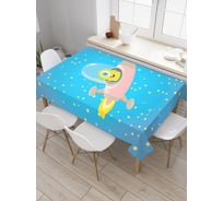 Прямоугольная скатерть JoyArty Пришелец на ракете из сатена tc_19616_120x145