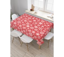 Прямоугольная скатерть JoyArty Рождественские снежинки из сатена tc_52801_120x145