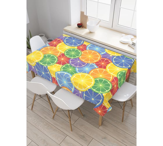 Прямоугольная скатерть JoyArty Радужные апельсины из сатена tc_16353_120x145 1