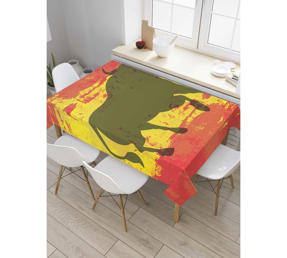 Прямоугольная скатерть JoyArty Разъяренный бык из сатена tc_7255_120x145 1