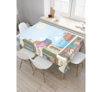 Прямоугольная скатерть JoyArty Прибрежный район из сатена tc_2844_120x145