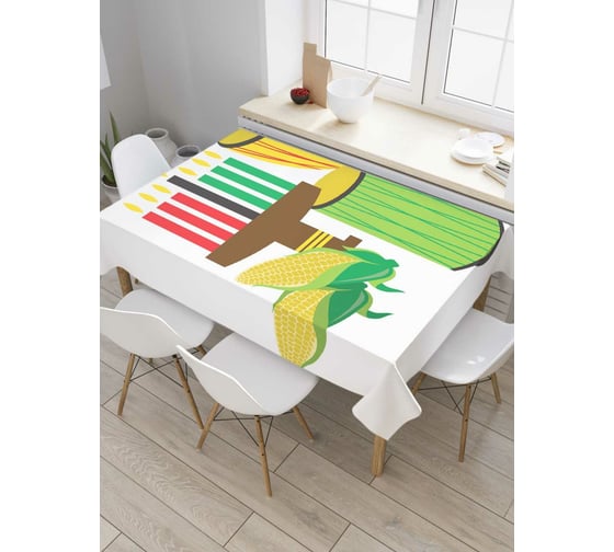 Прямоугольная скатерть JoyArty Семейный праздник Кванза из сатена tc_5874_120x145 1